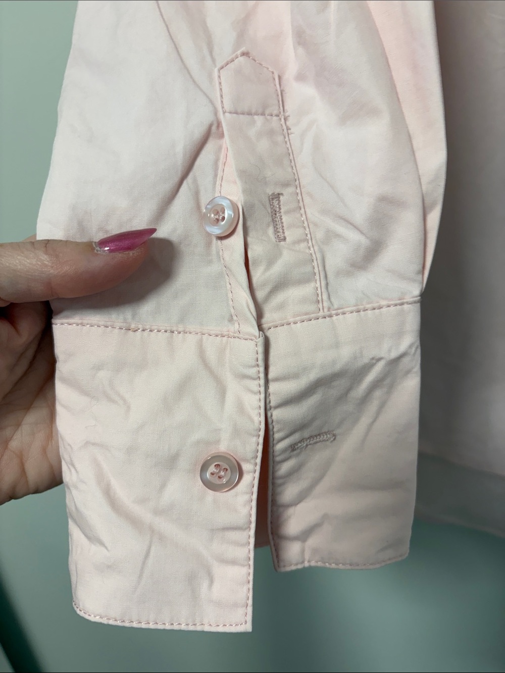 Deluc Pale Pink Button-Down Shirt with Chest Pocket - Picture 4 of 5